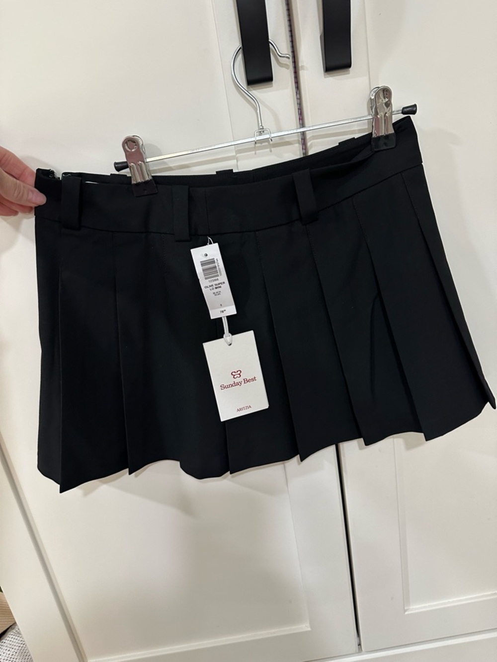 Sunday Best Black Olive Super Lo Mini Skirt